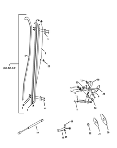Left Door Components Diagram and Parts List for 39A70027100  Cub Cadet Lawn Tractor Accessories